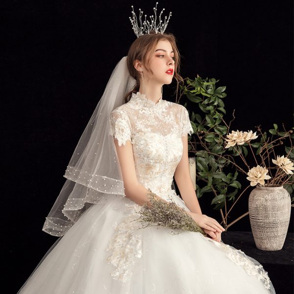 Forest style 2024 new style, bridal style, floor-length French style, slimming princess wedding dress. - Image 3
