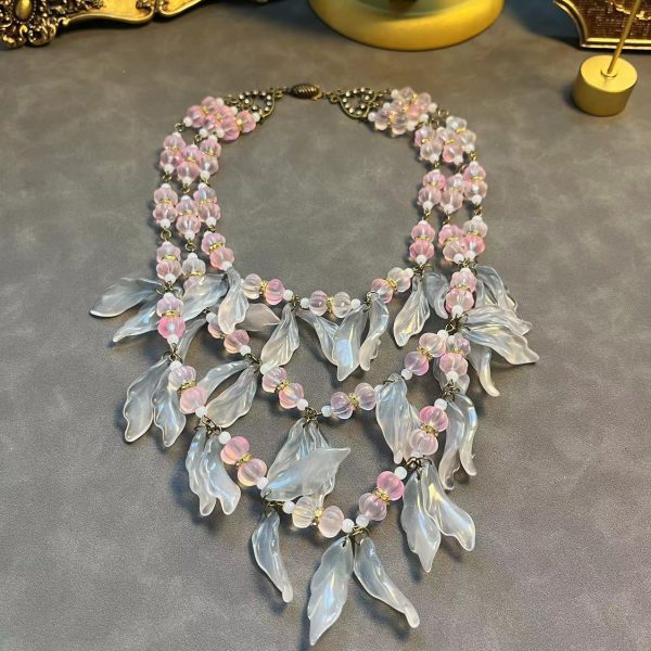 Stylish French petal tassel jewelry. Hand-beaded and elegant. - Image 2