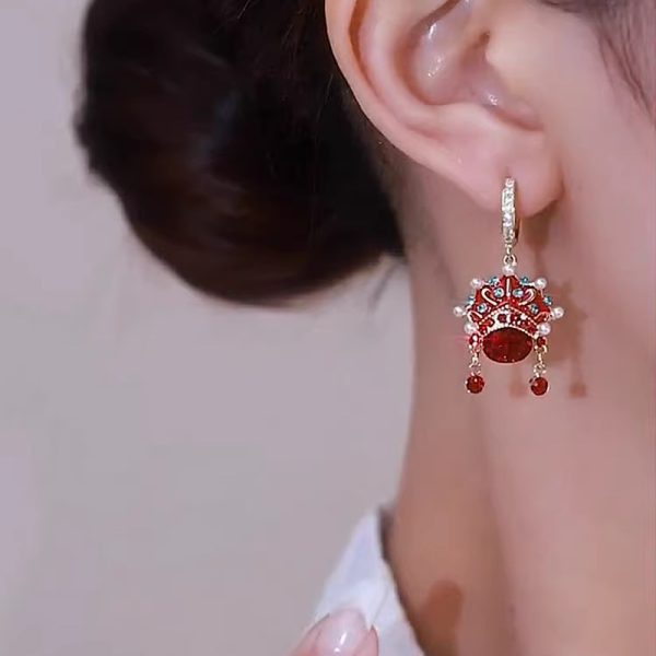 Ingenious Chinese earrings. Unique Peking Opera design. - Image 2