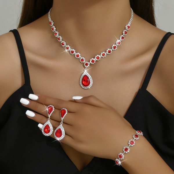 Brilliant wedding jewelry set. Colorful with diamonds and flowers. - Image 3